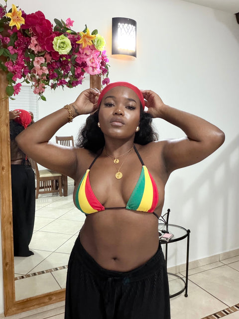 Haut de maillot de bain Rouge Jaune Vert